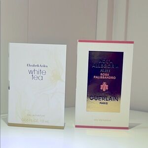 GUERLAIN PARIS Aqua Allegoria Rosa Palissandro& Elizabeth Arden White Tea Vials